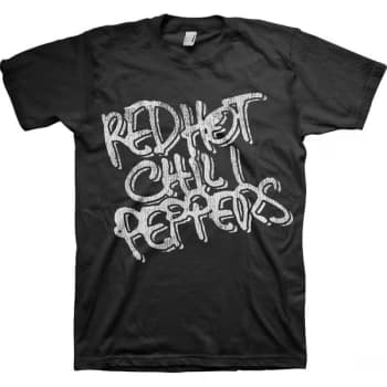 Red Hot Chili Peppers - Black & White Logo Unisex Small T-Shirt - Black