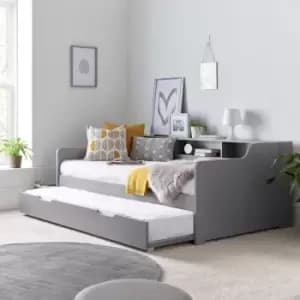 Tyler Guest Bed And Trundle Grey With Memory Foam Mattresses