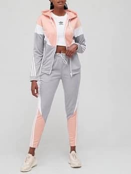 adidas Colourblock Tracksuit - Blush, Blush, Size L, Women