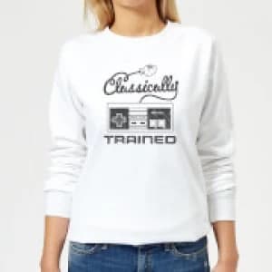 Nintendo Retro NES Classically Trained Womens Sweatshirt - White - L