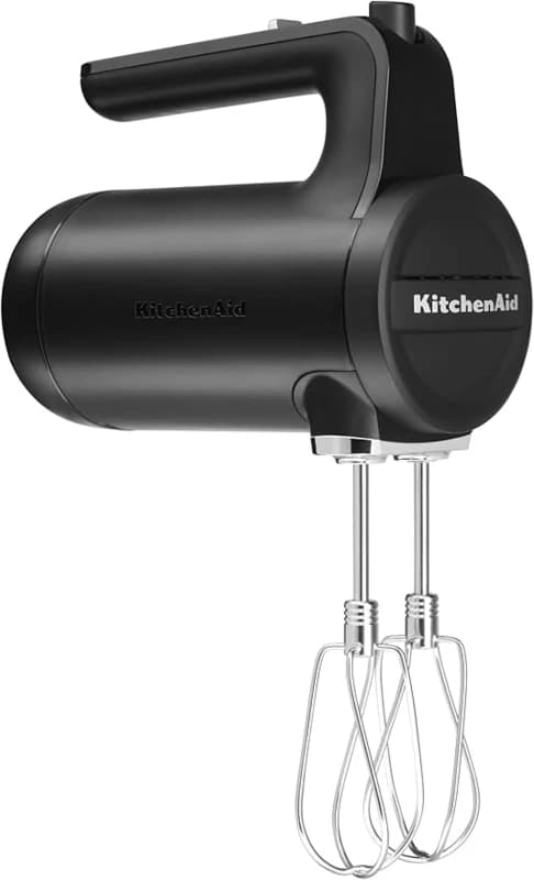 KitchenAid 5KHMB732BBM 7 Speed Cordless Hand Mixer, Matte Black