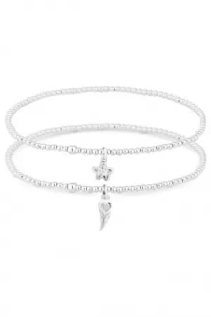 Simply Silver Sterling Silver Cubic Zirconia Lucky Charm Bracelets - Pack Of 2
