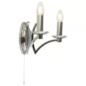 Searchlight Lighting - Searchlight Ascot 2 Light Wall Light Chrome