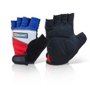 BBrand Medium Fingerless Gel Grip Gloves RedWhiteBlue