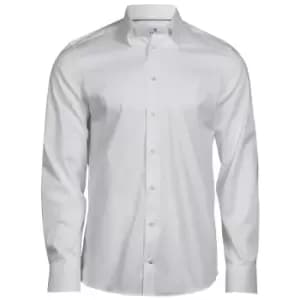Tee Jays Mens Luxury Stretch Long-Sleeved Shirt (3XL) (White)