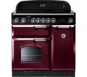 RANGEMASTER Classic 90E Electric Induction Range Cooker - Cranberry & Chrome, Cranberry