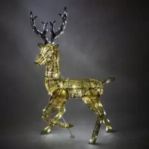 Light-Up Reindeer Gold Stag 120cm - Gold