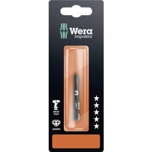 Wera 855/4 IMP DC SB SiS Philips bit PZ 3 Tool steel DLC coated F 6.3