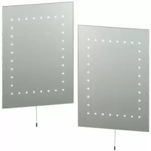 Loops - 2 pack IP44 LED Bathroom Mirror 50cm x 39cm Vanity Wall Light Energy Efficient