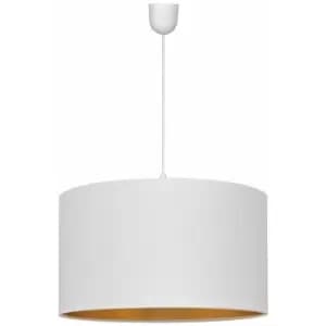 Helam Alba Cylindrical Pendant Ceiling Light White, Gold 45cm