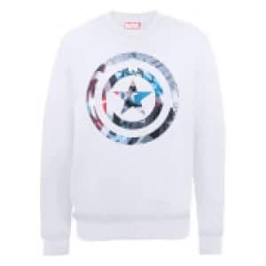 Marvel Avengers Assemble Captain America Montage Sweatshirt - White - L