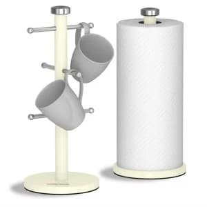 Morphy Richards Accents Mug Tree and Kitchen Roll Holder - Cream