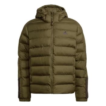 adidas Itavic 3-Stripes Midweight Hooded Jacket Mens - Focus Olive