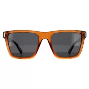 Rectangle Beige Grey Polarized Sunglasses