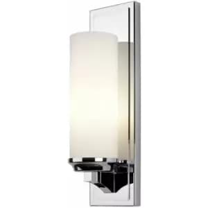 Loops - IP44 Large Wall Light White Opal Etched Glass Shade Polished Chrome LED G9 3.5W