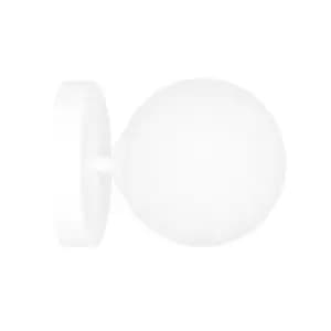 Emibig Bior White Globe Wall Lamp with White Glass Shades, 1x E14