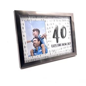 4" x 6" - Luxe Male Gunmetal Birthday Frame - 40