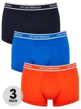 Emporio Armani 3 Pack Trunks Navy/Blue/Red Size S Men