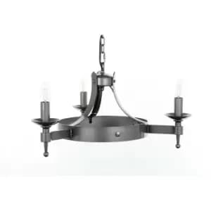 Saxon Sterling iron pendant light 3 bulbs 30cm