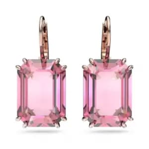 Millenia Octagon Cut Crystal Pink Rose Gold-tone Plated Earrings 5619502