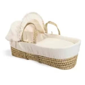 Clair de Lune Waffle Palm Moses Basket - Cream