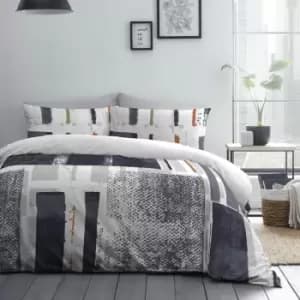 Drift Forward Batika Contemporary Print Reversible Eco-Friendly Duvet Cover Set, Navy, Double