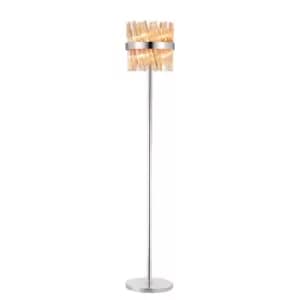 Lysander 8 Light G9, Floor Lamp, Polished Nickel, Amber