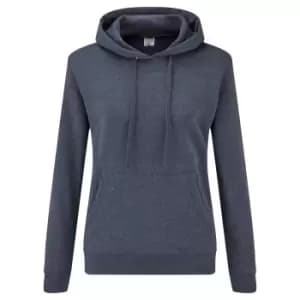 Fruit Of The Loom Ladies Lady Fit Hooded Sweatshirt / Hoodie (2XL) (Heather Navy)