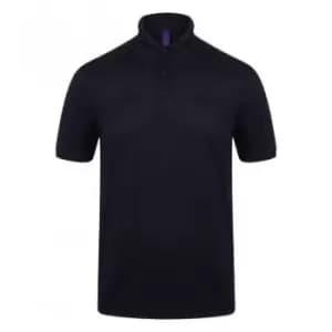 Henbury Mens Stretch Microfine Pique Polo Shirt (S) (Oxford Navy)