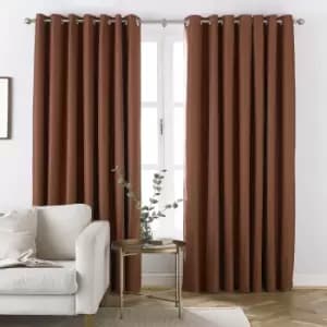Furn Moon Eyelet Curtains (46in x 72in) (Orange)