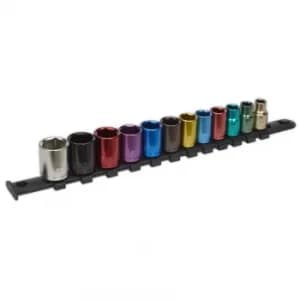 Multi-coloured Socket Set 12PC 3/8" Sq. Drive 6PT WallDrive Metric