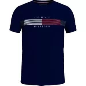 Tommy Hilfiger Stripe Graphic T-Shirt - Blue