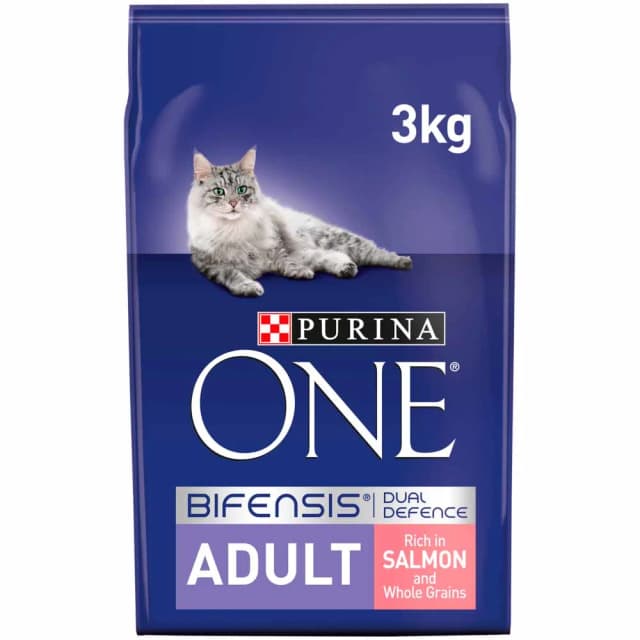 Purina One Adult Dry Cat Food Salmon and Whole Grains 3kg