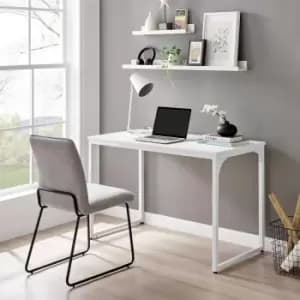 Kendrick 120cm Melamine Coated Home Office Computer Desk with White Legs