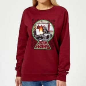 Star Wars A Very Merry Sithmas Womens Christmas Sweatshirt - Burgundy - L