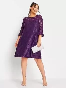 Yours Lace Swing Dress Plum, Purple, Size 16, Women