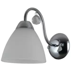 Italux Lighting - Italux Lugano - Stylized Wall Lamp Chrome, White 1 Light with White Shade, E27