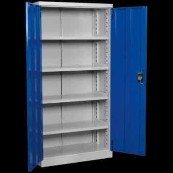 Sealey Premier Industrial Shelving Cabinet 4 Shelf Blue / Grey