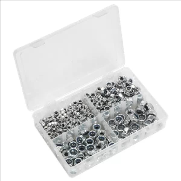 Genuine SEALEY AB032LN Nylon Lock Nut Assortment 300pc M6-M12 DIN 982 Metric