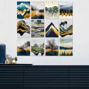 12MDF08 Multicolor Decorative MDF Painting (12 Pieces)