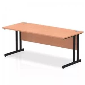 Impulse 1800 x 800mm Straight Desk Beech Top Black Cantilever Leg