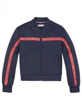 Tommy Hilfiger Girls Tape Track Top - Navy, Size Age: 10 Years, Women