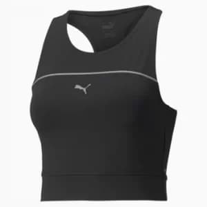 PUMA Cooladapt Cropped Womens Running Tank Top Shirt, Black, size X Small, Clothing