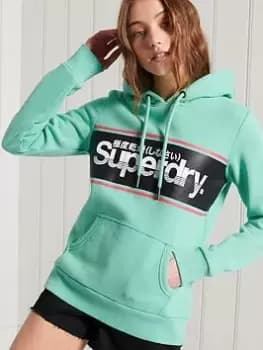 Superdry Core Logo Classic Hoodie - Green, Size 10, Women
