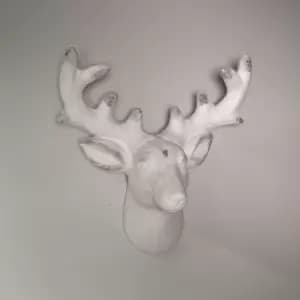46cm Snow Flocked Wall Hanging Reindeer Head Christmas Decoration