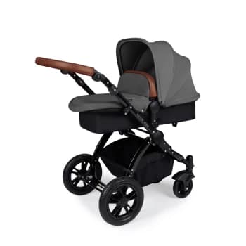 Ickle Bubba Stomp V3 2 In 1 Carrycot & Pushchair - Black / Graphite Grey