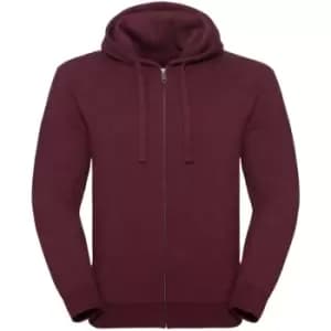 Russell Mens Authentic Melange Zip Hoodie (3XL) (Burgundy Melange)