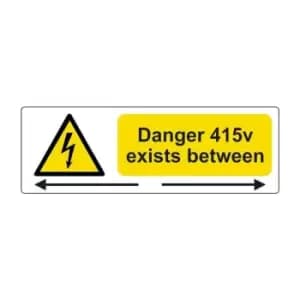 Spectrum Industrial Danger 415V Exists Between, Pack of 25 - Sav (75 x 25mm)