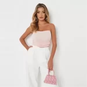 Missguided Chiffon Drape Bandeau Corset Top - Pink