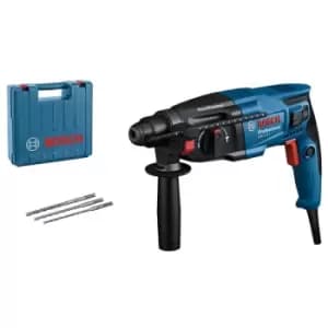 Bosch GBH 2-21 SDS+ Drill, 3x SDS-Plus Bits, Aux Handle, & Carry Case (110V) - N/A